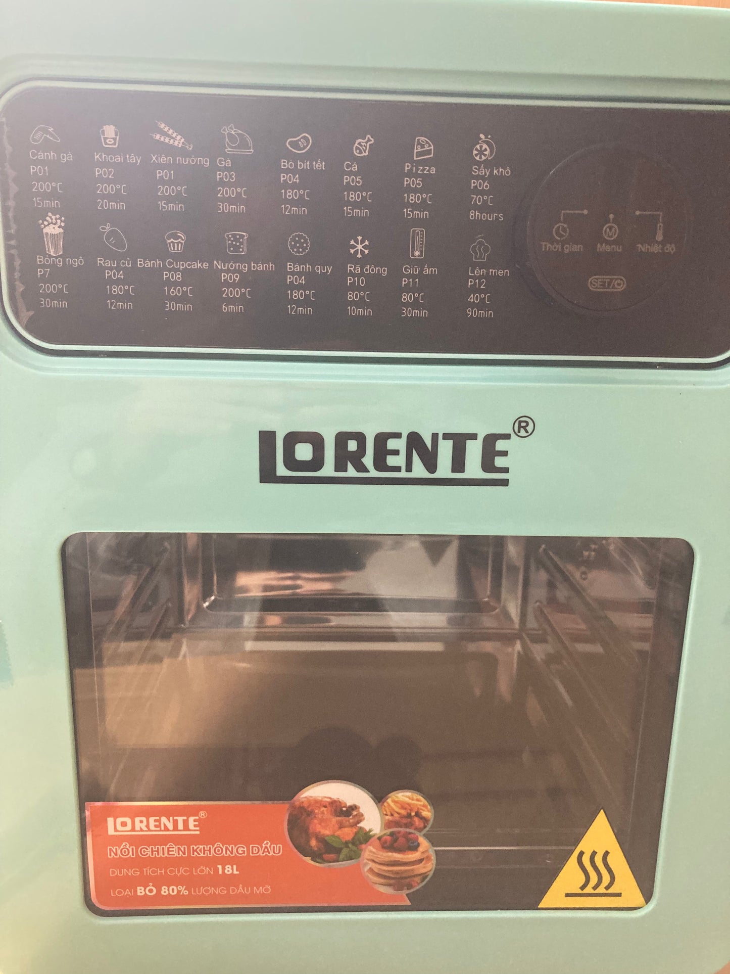 Lot Imported LORENTE 2-in-1 Oil-Free Air Fryer & Oven 18L