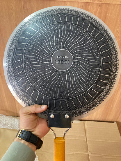Lot Imported Double Laser Coated HoneyComb Tawa Single Handle