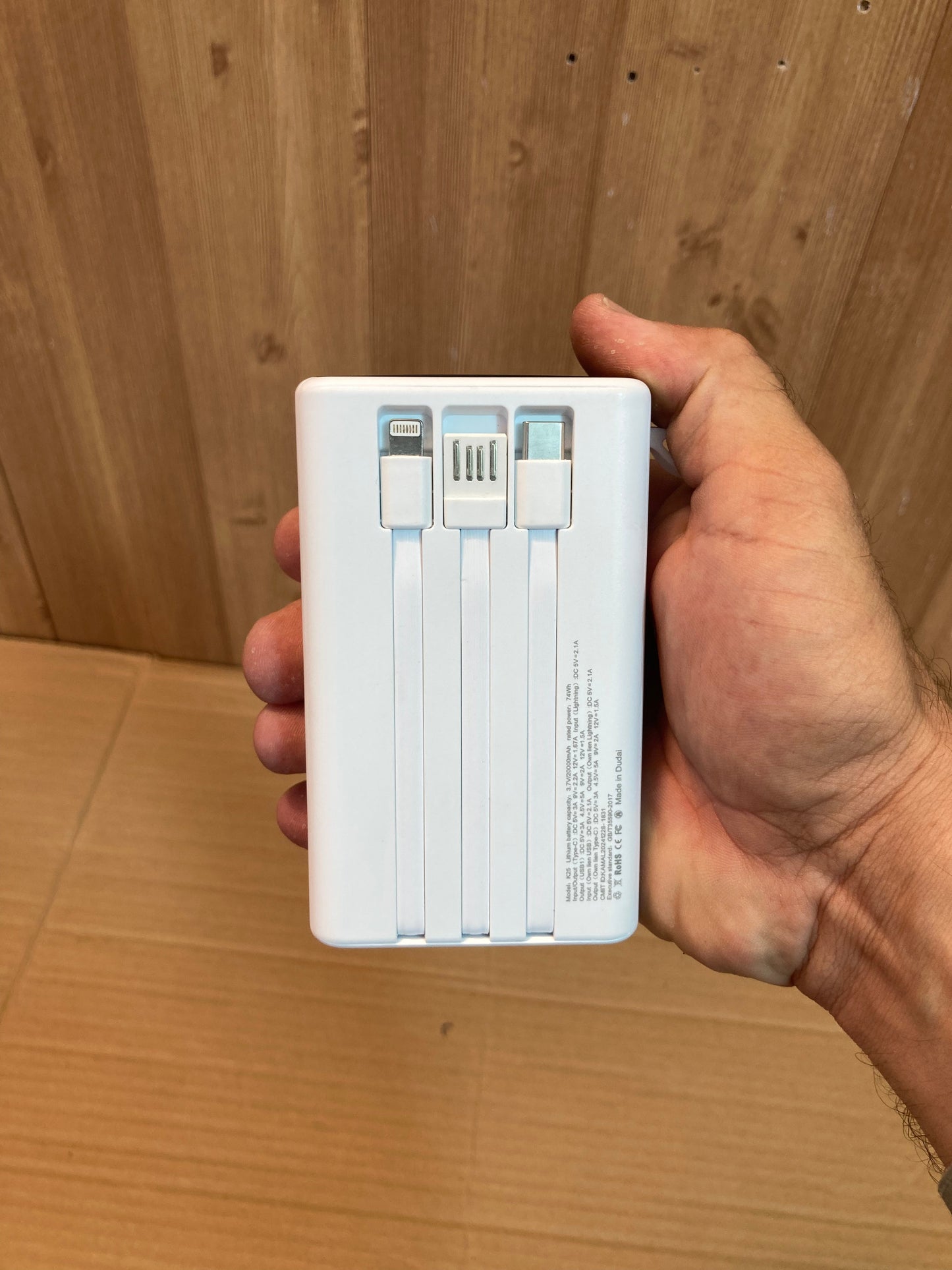 Kamal 20,000mAh Wireless & 3 Built-in Cables Power Bank 25W K25