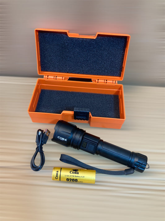 COBA USB Charging Compact LED Flashlight - Handheld Torch CB-M168-TG