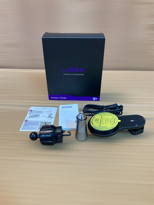 LISEN Wireless Magnetic Car Charger with Cooling Fan