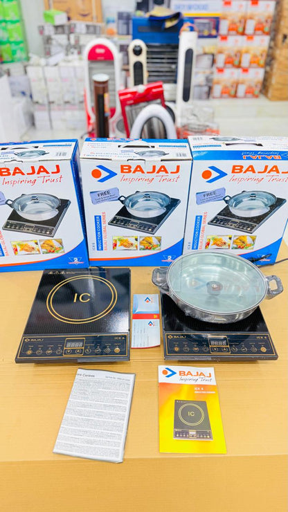 Bajaj ICX 6, 1600 Watts Induction Cooktop with Pan sensor, Black