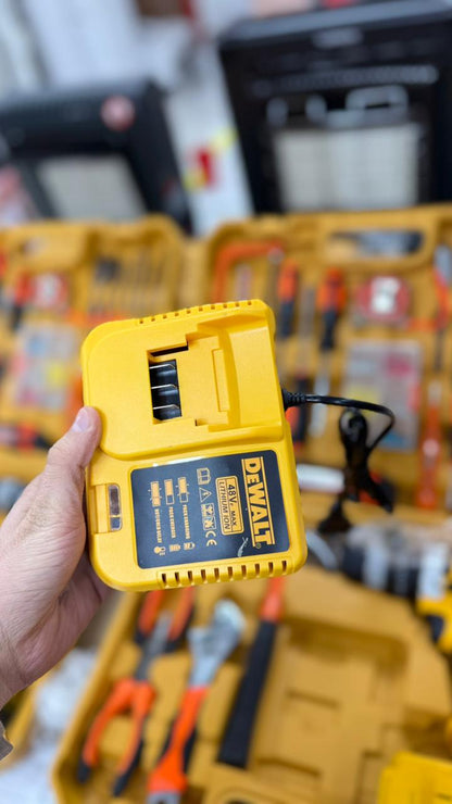 DEWALT 48V Power Drill Kit | 56 Accessories + 2 Rechargeable Lithium Batteries