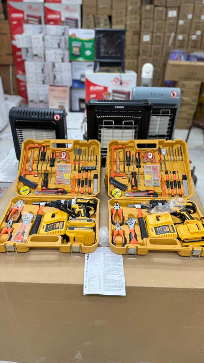DEWALT 48V Power Drill Kit | 56 Accessories + 2 Rechargeable Lithium Batteries