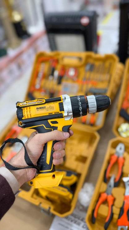 DEWALT 48V Power Drill Kit | 56 Accessories + 2 Rechargeable Lithium Batteries
