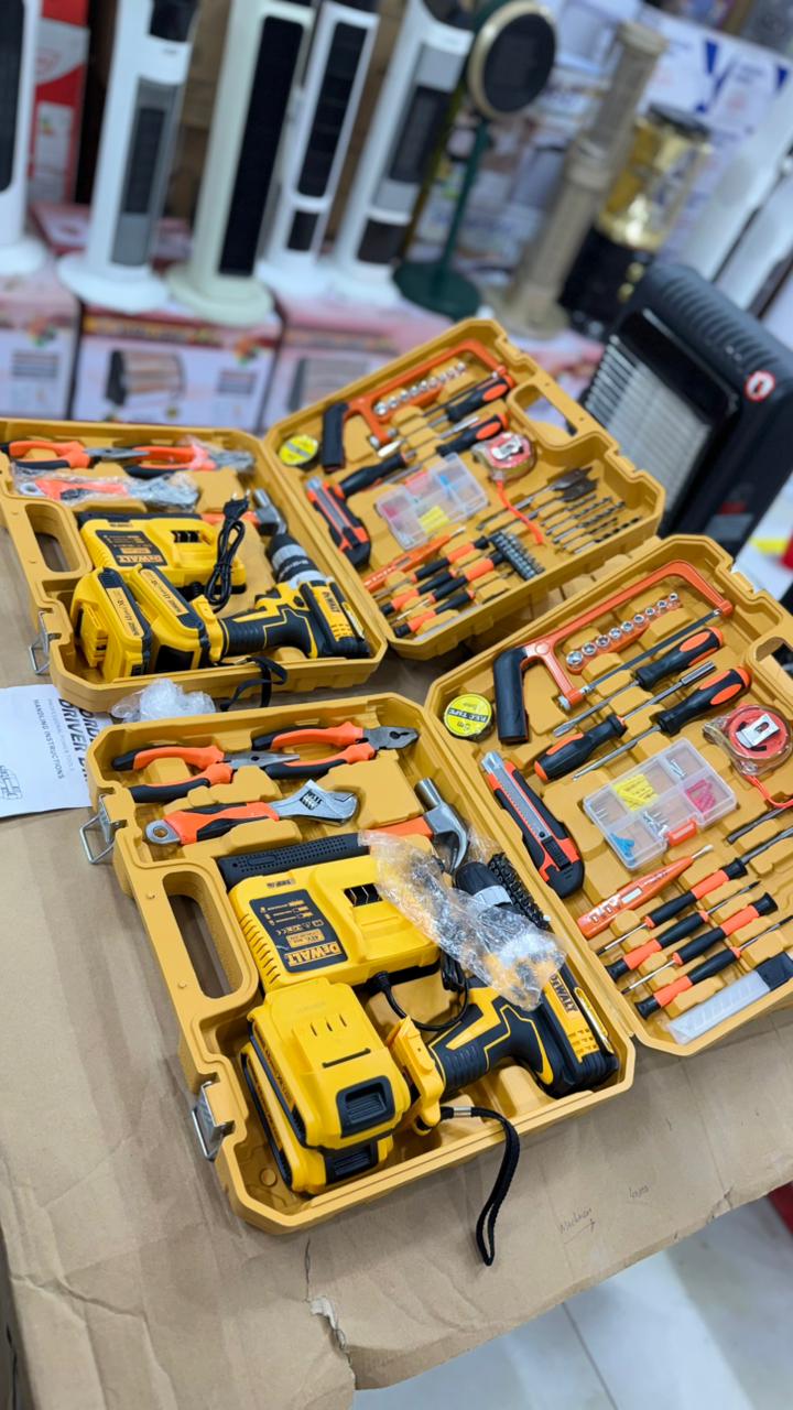 DEWALT 48V Power Drill Kit | 56 Accessories + 2 Rechargeable Lithium Batteries