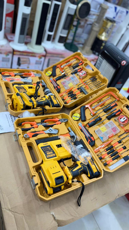 DEWALT 48V Power Drill Kit | 56 Accessories + 2 Rechargeable Lithium Batteries