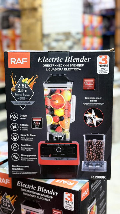 RAF Electric 2-in-1 Blender & Grinder – 2.5L Large Capacity, Powerful Multi-Purpose Mixer