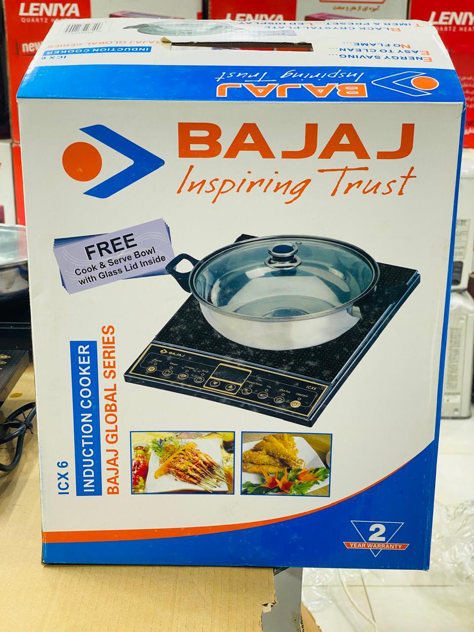 Bajaj ICX 6, 1600 Watts Induction Cooktop with Pan sensor, Black