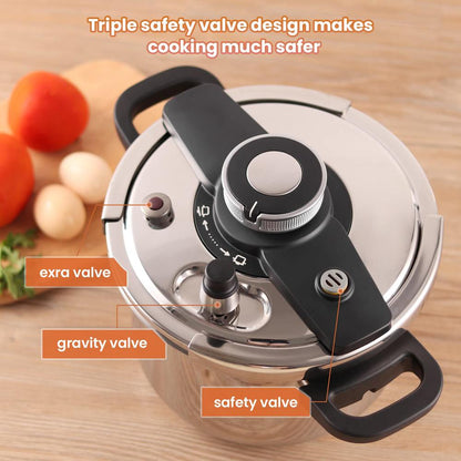 Lot Imported Unique Pro 4+6L Stainless Steel Pressure Cooker With Steamer